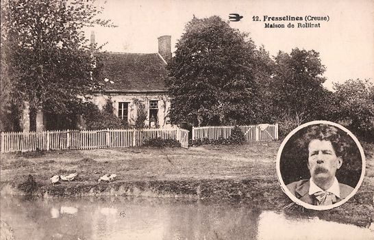 Carte postale ancienne reprsentant la maison habite  Fresselines, au lieu-dit La Pouge.